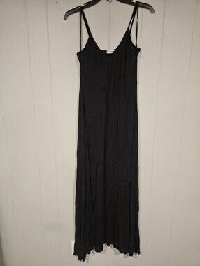 Loveappella Black Maxi Dress Size Large Sleeveless Women Rayon Blend In Black